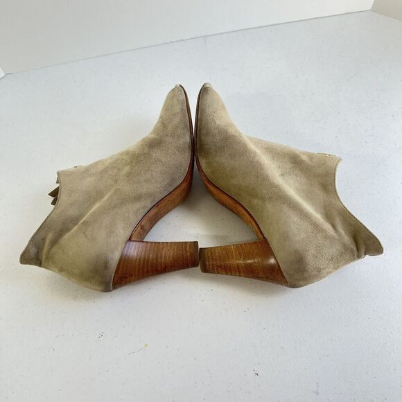 Paul Green Women's Heeled Booties Boots Size US 6 Suede Leather Beige Tan - Picture 10 of 14